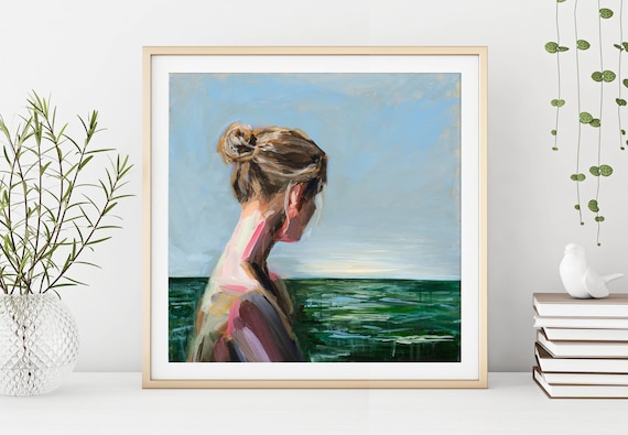 Figura Print Pintura mujer Beach Babe por Katie - Etsy España