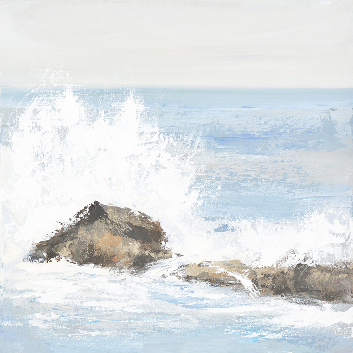 Ocean Painting Art Acrylic Original // swallowed in the Etsy UK