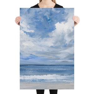 Ocean Print, Nautical Art, Beach Wall Art, Abstract Beach Art image 5