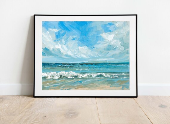 Ocean Art Print, Seascape Wall Art, Coast Print, Sea Painting