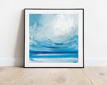 Abstract Art Print, Impressionist Seascape, Ocean Print