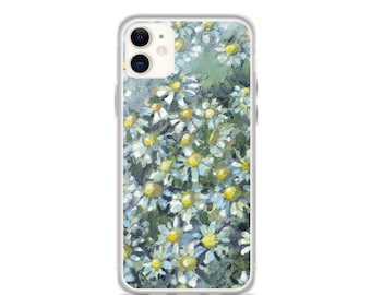 Art Floral Daisy iPhone Case, Cute Daisies Phone case, Green iPhone 13, iPhone 12 Pro Max, iPhone 13 Mini, iPhone 11 Pro Max case, iPhone 7