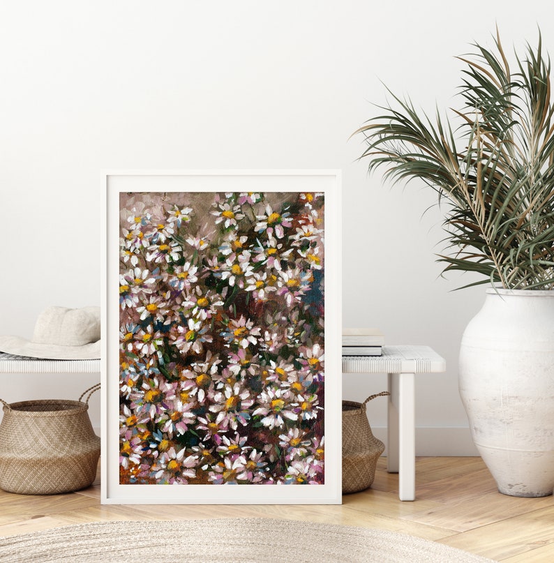 Daisy Print, Flower Wall Art, Botanical Print, Floral Home Decor image 1