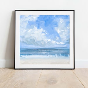 Coastal Art Print, Pintura de paisajes marinos, Arte mural impresionista, Arte marino