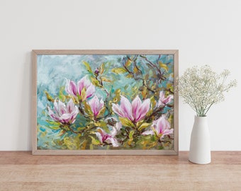 Magnolia Art Print, Floral Painting, Flower wall art, Beauty Of You