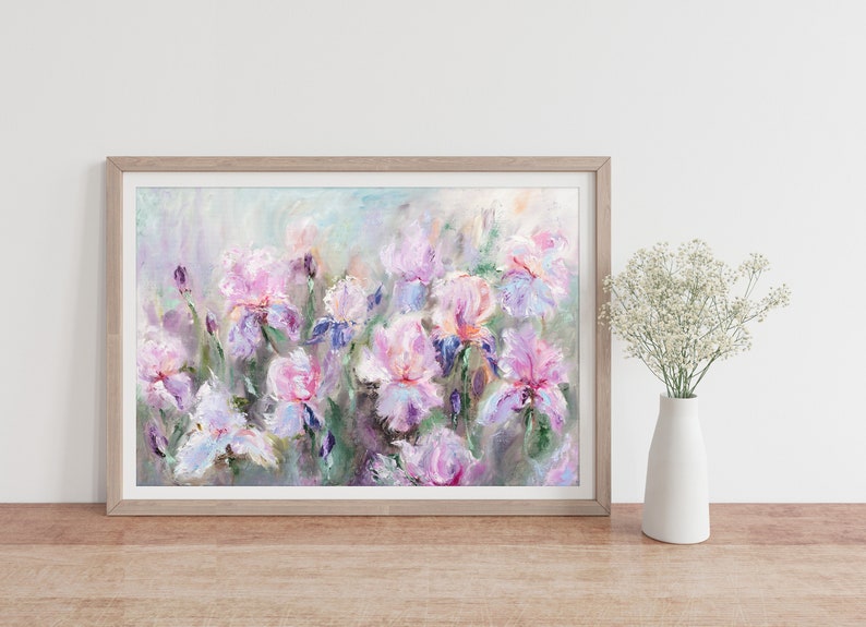 Iris Print, Floral Wall Art, Flower Print by Katie Jobling image 2