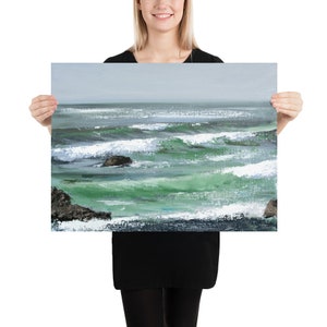 Ocean Print, Seascape Painting, Coastal Wall Art by Katie Jobling image 3
