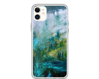 Teal Forest Case for Iphone, Abstract Phone Case, iPhone 13, Wanderlust iPhone 12 Pro Max, iPhone 13 Mini, iPhone 11 Pro Max case
