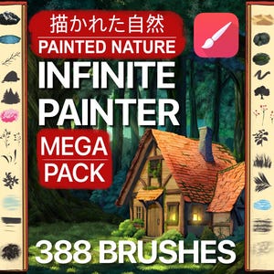 Ghibli Style Painted Nature Brushes set for Infinite Painter, 388 brushes