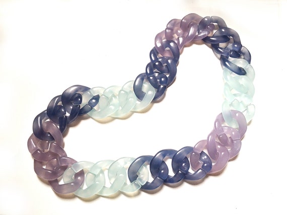 Multi Colour Lucite Chain Necklace Chunky