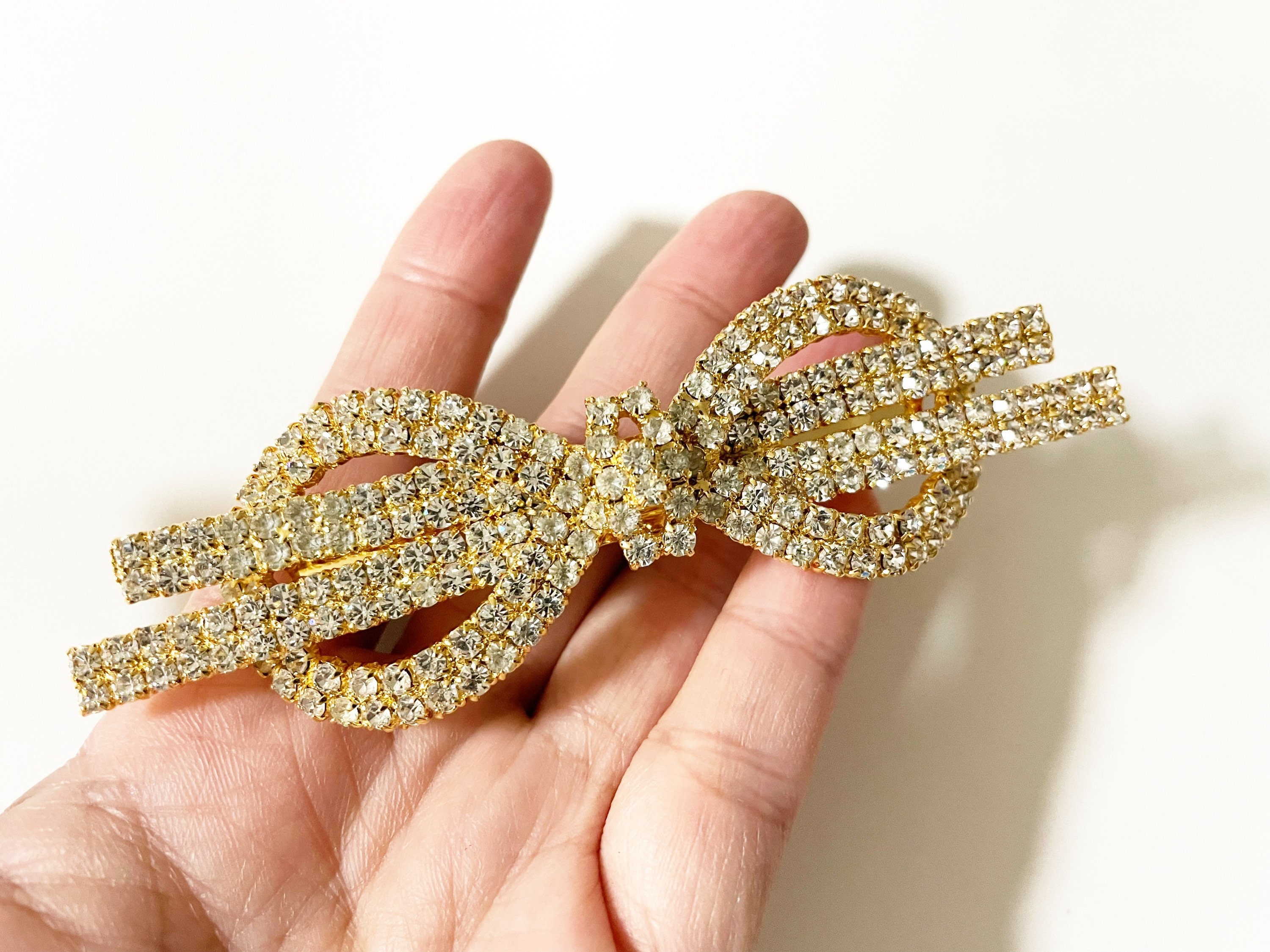 LOW START ! Sparkling Bow Hair Clip with Swarovski crystals ! Crystal Bow Hair Clip – self-portrait-US main image 3