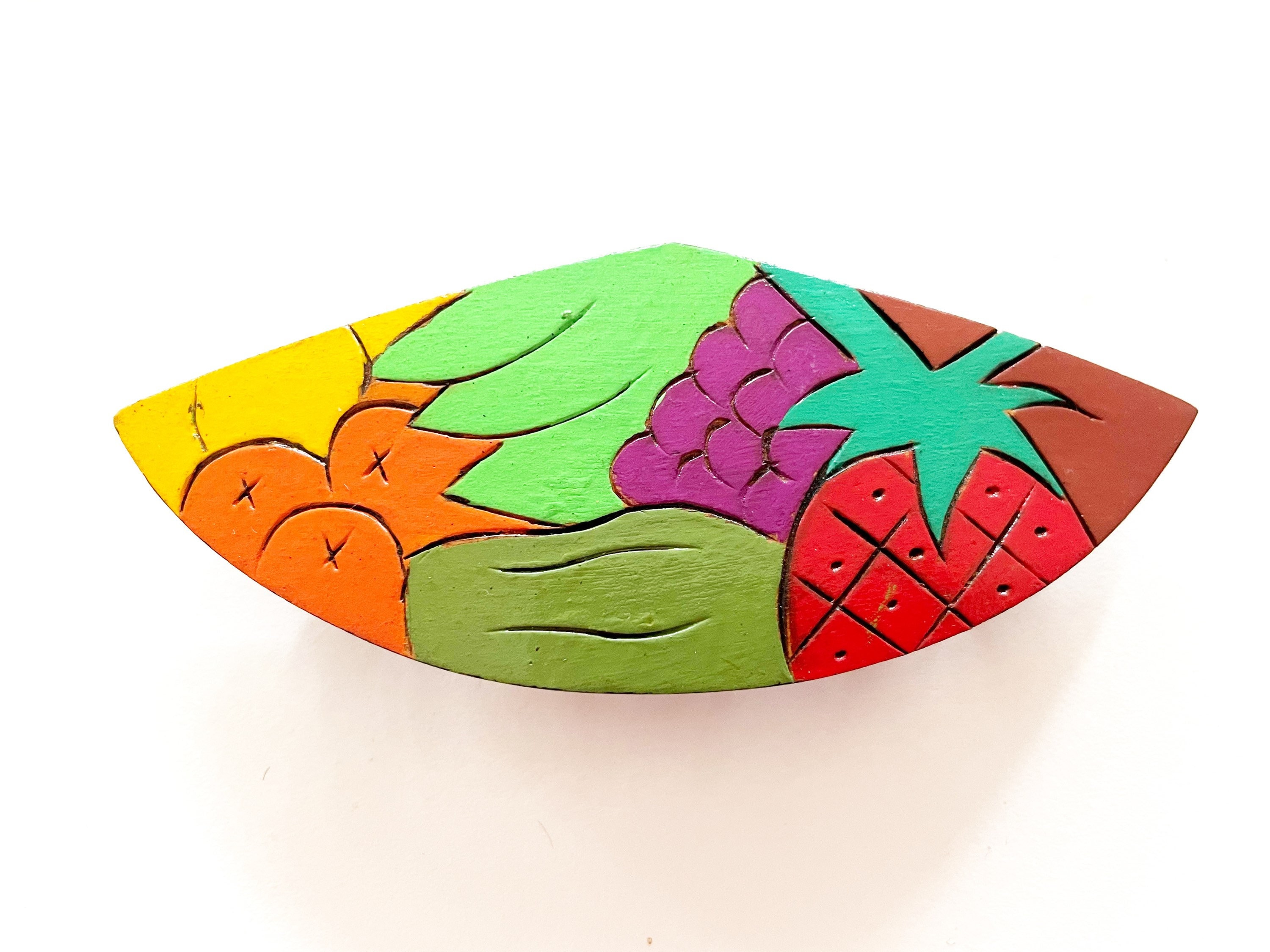 Vintage 80’s Southwestern red Purple Hand painted wood Hair Barrett accessory Amazon.com : Handmade Beaded Hair Barrette,Native American  main image 2