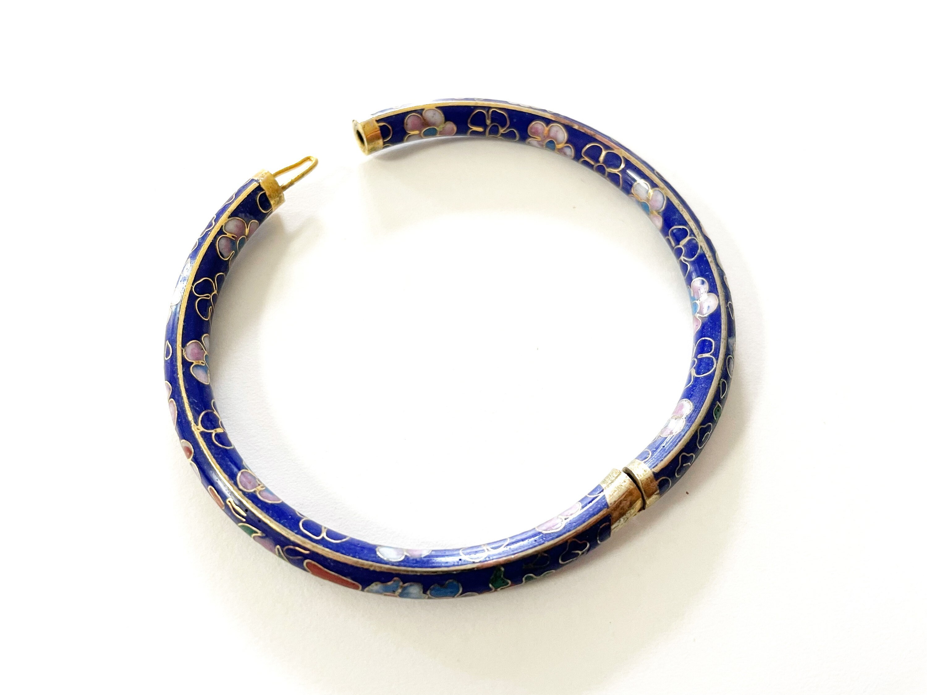 Vintage Chinese Cloisonne Bangle Bracelet Royal Blue - Etsy