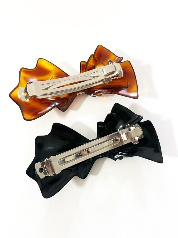 Vintage Faux Tortoise Shell Celluloid Bow French Hair 
