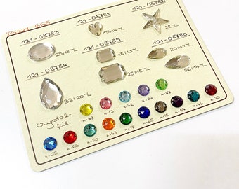 Vintage Foil Acrylic Bead Sample Card Salesman Card