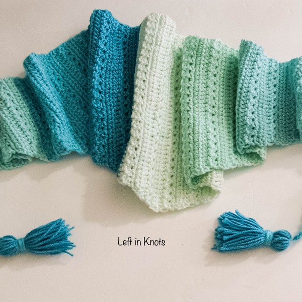 Snow Drops Mod Scarf Crochet PATTERN DOWNLOAD