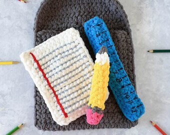 Stuff and Spill Backpack CROCHET PATTERN PDF crochet toy, educational toy, crochet baby toy