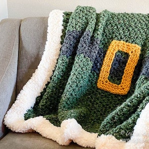 Elf Inspired Christmas Crochet Blanket Pattern PDF Printable Download Afghan Throw Baby Blanket
