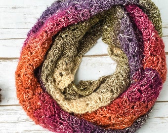 Eventide Infinity Scarf Crochet Pattern Download PDF C2C One Skein Lion Brand Shawl in a Ball