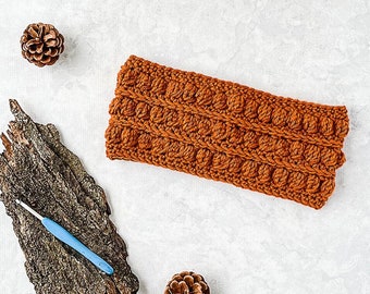 Butternut Ear Warmer Crochet Pattern PDF Printable Download One Skein Bobble Stitch