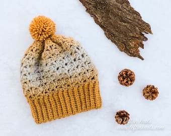 Candied Ginger Beanie Hat Crochet Pattern PDF Printable Download Seven Days of Scarfie One Skein