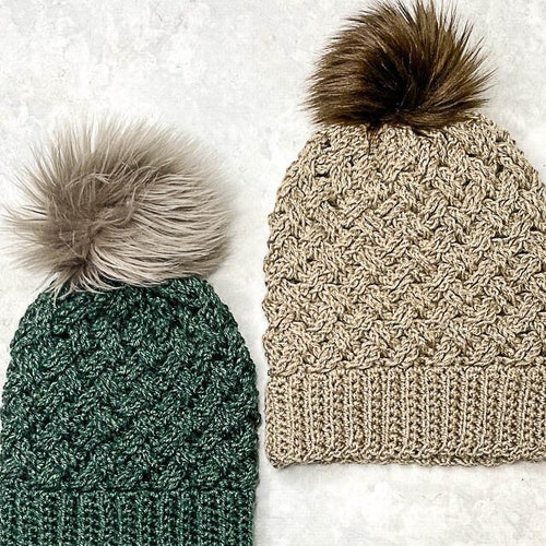 Celtic Weave Stitch Hat Crochet Pattern 