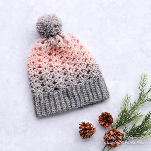 Iris Beanie Crochet Pattern PDF Modern Iris Stitch Lacy Hat
