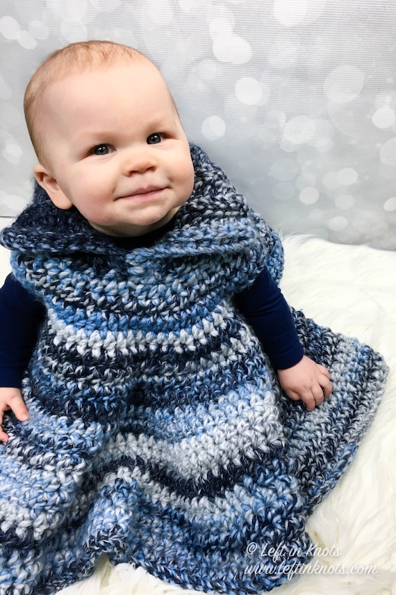 Crochet Car Seat Poncho For Baby And Toddlers Pdf Printable Using Bulky Yarn Safe Travel In Winter