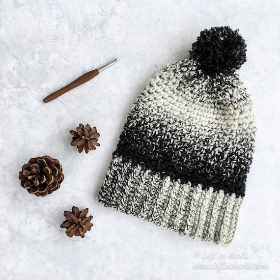 Cream Slouch Hat Crochet Pattern PDF 