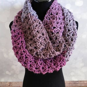 Frosted Berry Infinity Scarf Crochet Pattern PDF Printable image 2