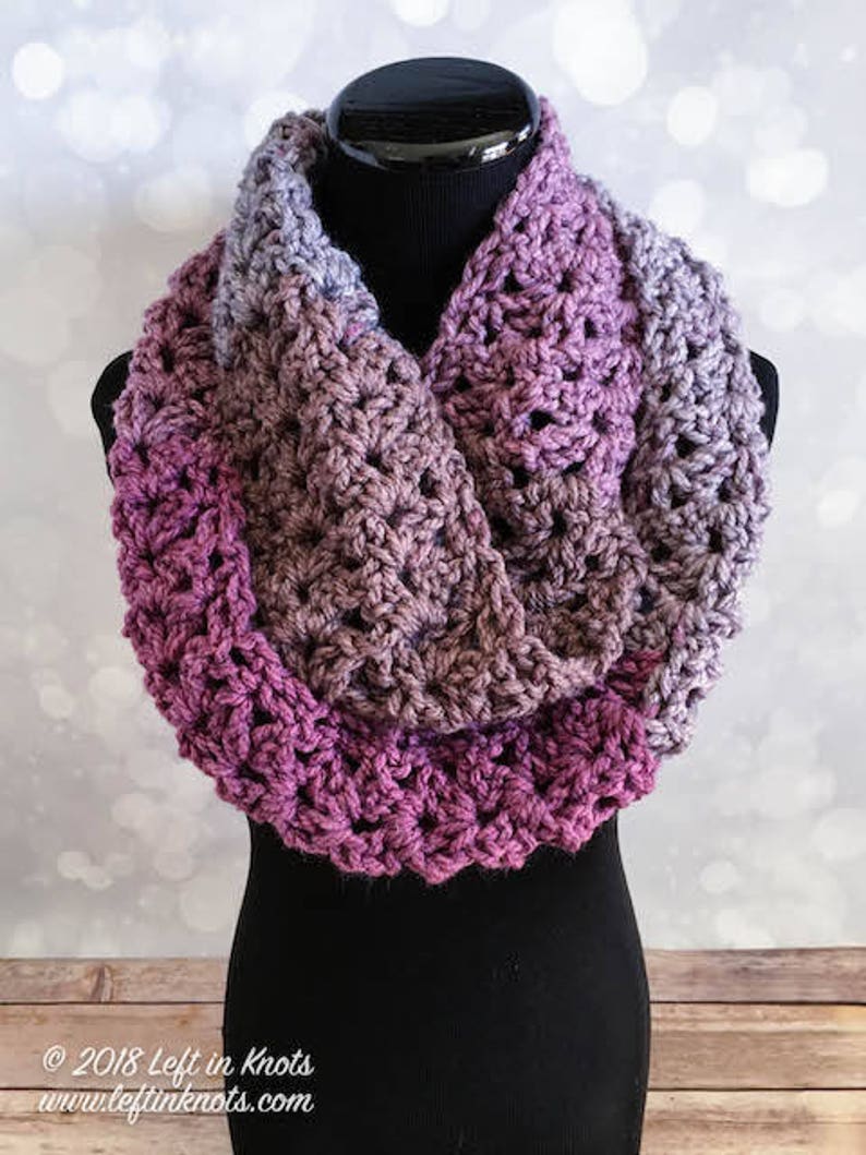 Frosted Berry Infinity Scarf Crochet Pattern PDF Printable image 2