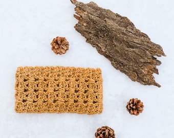 Candied Ginger Ear Warmer Crochet Pattern PDF Printable Download Seven Days of Scarfie One Skein Headband