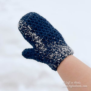 Crochet Midnight Mittens Pattern PDF Printable for Adults made with Chunky Yarn image 1