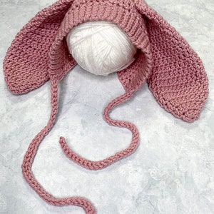 Crochet Ribbed Bunny Bonnet PATTERN DOWNLOAD PDF Newborn, Toddler, Child and Adult Sizes image 4