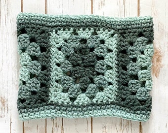 Ombre Granny Cowl Crochet PATTERN PDF Printable Granny Rectangle with Bulky Yarn