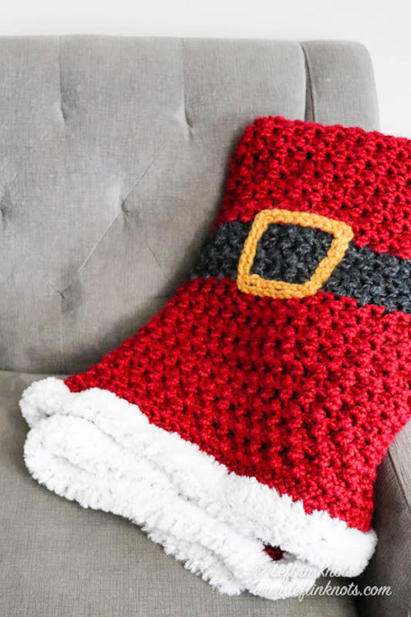 Santa Inspired Christmas Crochet Blanket Pattern PDF Printable Etsy