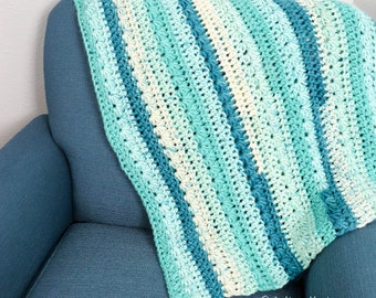Snow Drops Blanket Crochet Pattern PDF Printable Download made with Chunky Bulky Yarn