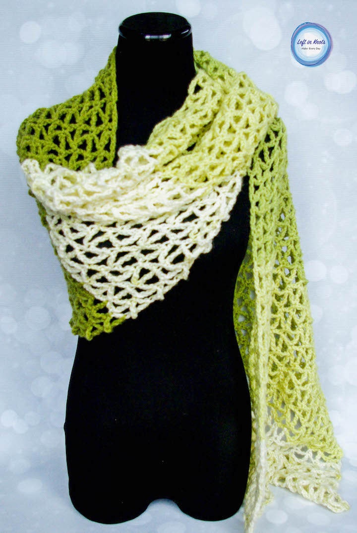 グリーンリーラップ かぎ針編みショールまたはラップ パターン PDF