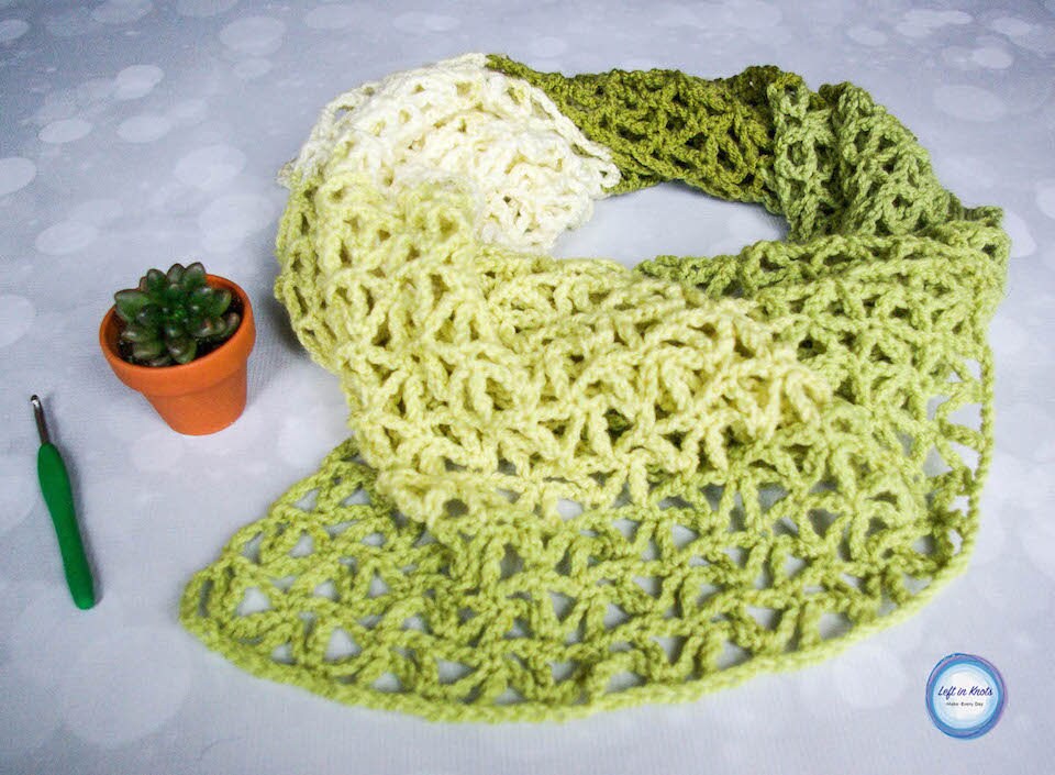 グリーンリーラップ かぎ針編みショールまたはラップ パターン PDF