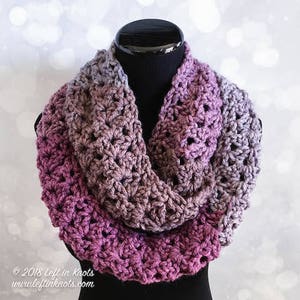 Frosted Berry Infinity Scarf Crochet Pattern PDF Printable image 4