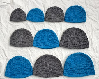 Gorro de crochet doble en 10 tallas DESCARGA DE PATRÓN (PDF)