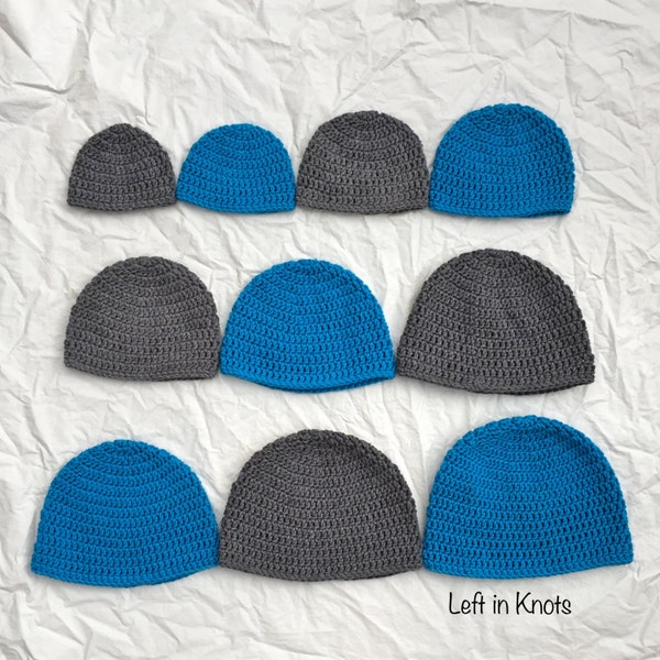 Double Crochet Hat in 10 Sizes PATTERN DOWNLOAD (PDF)