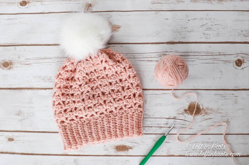Crochet Blush Beanie  Printable PDF crochet pattern for a hat image 1