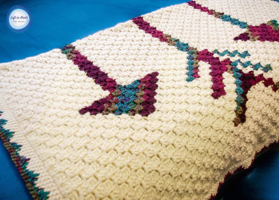36 Crochet Pixel Charts with Tapestries, Blankets, Pillows, and Graphs 3 Fallen Arrows Blanket C2C Crochet Blanket