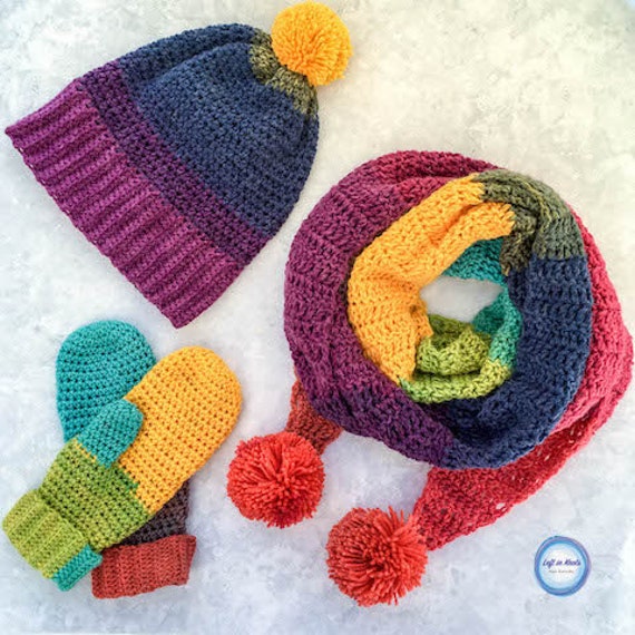 Lion Brand Scarfie Effortless Hat & Cowl  Crochet hats, Scarfie yarn,  Crochet hat pattern