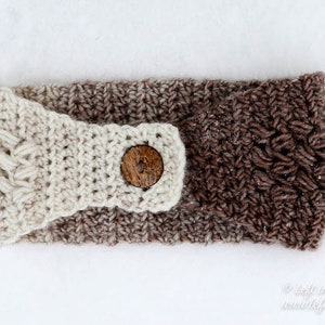 Coffee Bean Ear Warmer Headband Crochet Pattern PDF Printable Download image 2