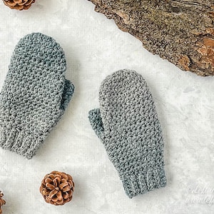 Children's Mittens Crochet Pattern PDF Printable Download Spruce Mittens