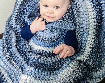 Crochet Car Seat Poncho for Baby and Toddlers PDF Printable
