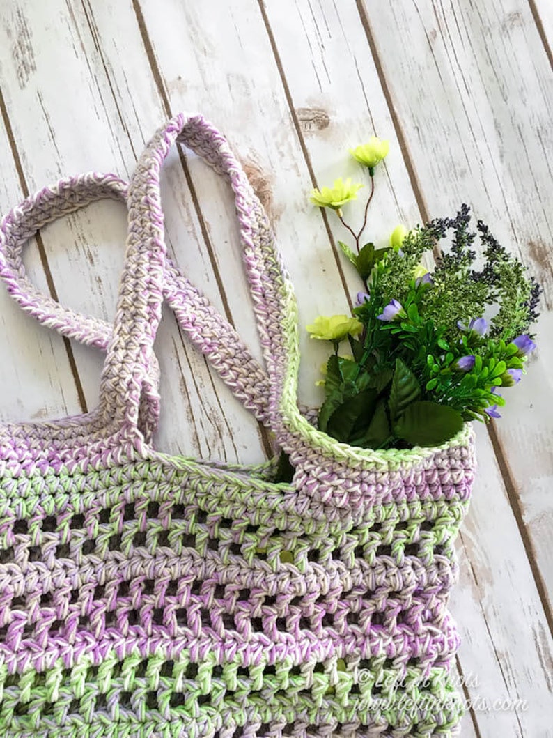 Lavender Fields Tote Bag Crochet Pattern Printable PDF Market Etsy