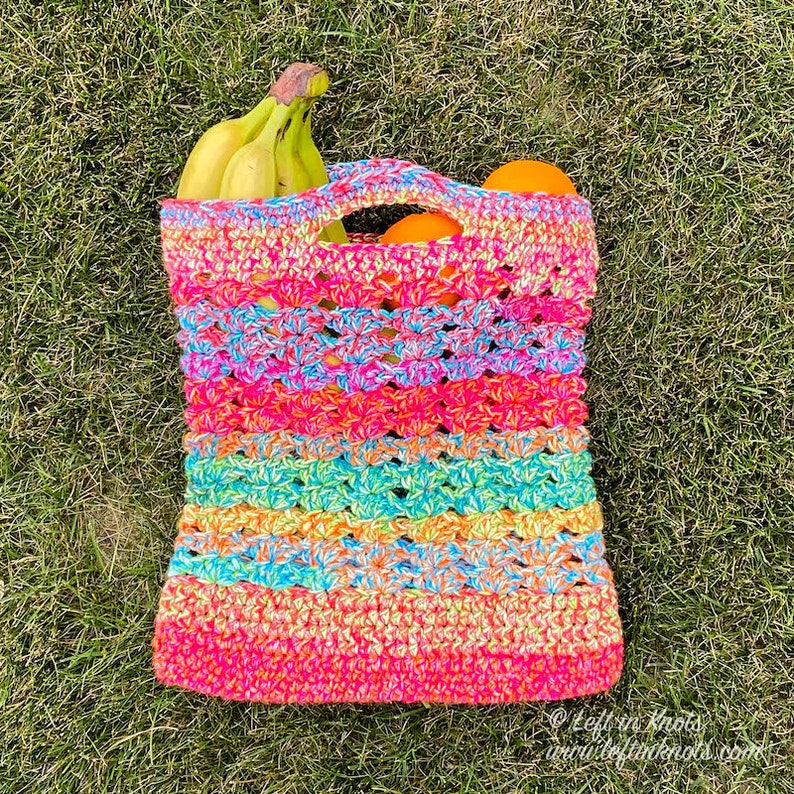 Crochet Market Bags Pattern Collection: 5 easy crochet reusable market bags for groceries and shopping image 5